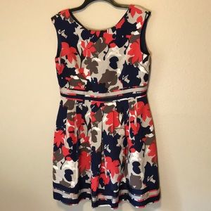 Tahari sleeveless dress navy-red floral-MOVING SALE: ALL DRESSES $10 & 20%off 2+